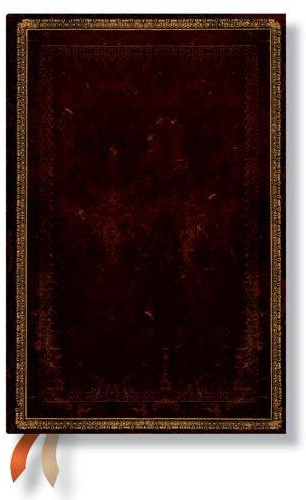 Faux Leder schwarzes Marokkoleder - Kalender 2016 Mini Wochenueberblick Horizontal - Paperblanks