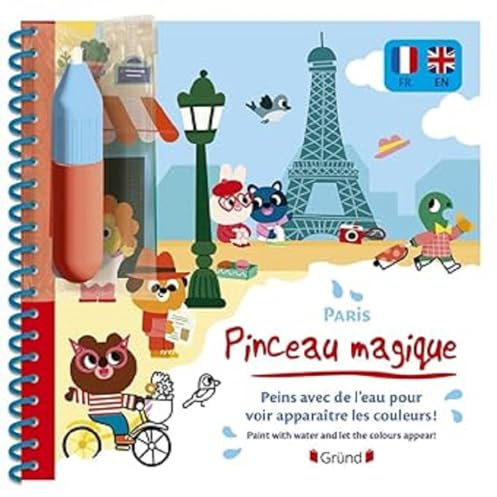 Pinceau magique – Paris – Livre bilingue - Livre coloriage magique à l'eau avec un pinceau – À partir de 3 ans