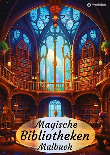 Malbuch Bibliothek - Magische Bibliotheken - Fantasy Malbuch für Erwachsene - Ausmalbuch für Stressabbau & Achtsamkeit: Bibliothek Malbuch für Erwachsene - Cozy Traumhaft Gemütlich
