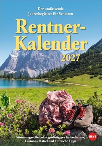 Rentnerkalender 2027: Der lustige Kalender für Senioren mit Platz für Notizen, mit Cartoons, Kreuzworträtseln, Gesundheitstipps uvm. Wandplaner-Kalender im Format 23,5 x 33,5 cm