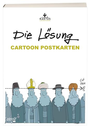 Cartoon Postkarten - Die Lösung: Postkartenblock mit 44 Cartoon-Postkarten von internationalen Künstler:innen