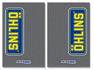 BLACKBIRD RACING Öhlins Gabelaufkleber Carbon Honda Kawasaki Suzuki KTM - Kohlenstofffaser, Schwarz, Motorrad-Aufkleber, Modern, Outdoor