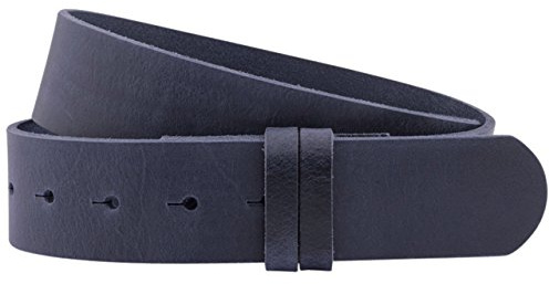 Luca Kayz Ledergürtel Wechselgürtel ohne Wechselschnalle CALVADOS 4cm blue dunkelblau, Größe:Bundweite 80cm