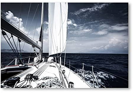 Postereck - 1430 - Segelboot, Wasser Meer Segeln Natur Schiff Wolken - Fahrzeug Wandposter Fotoposter Bilder Wandbild Wandbilder - Poster - 3:2-61,0 cm x 40,5 cm