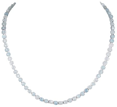 Aquamarin Kette - blaue Halskette - 925 Silber - Steinkette Aquamarin