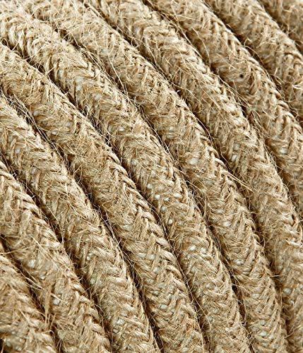 Cavo Elettrico Tondo/Rotondo Rivestito in Tessuto. Colore Juta. Sezione 3x1.50 (5 Metri)