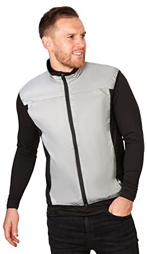 BTR reflektierende Warnweste Fahrrad - Laufen - Joggen - Reflektorweste - Reflektierende Jacke für Herren und Damen. Medium 101-106 cm