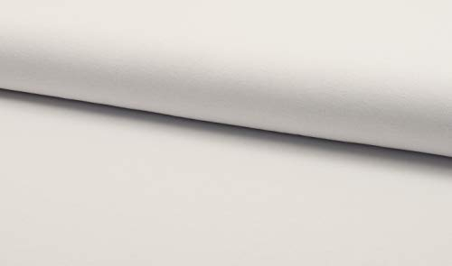 Elastik Viskose Jersey uni 0,5 m - TOP Quallität - 300g/lfm- Öko-Tex - Meterware (Weiß 100)