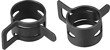 uxcell Steel Band Clamp 15mm Inner Dia Fit 15.5-16.2mm OD Hose Spring Band Type Action Fuel Line Silicone Tube Clip Clamp Black 10Pcs