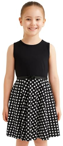 A2Z 4 Kids Girls Skater Dress Spotty Belted Summer Party Dance Sun Dresses Trendy Casual Party Wear Dresses Age 5-13 Years