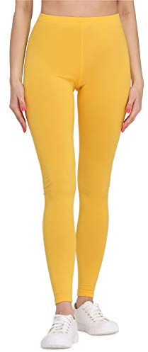 Bellivalini Leggings Damen aus Viskose Ganzjährig Bequeme Bekleidung Damen für tägliches Tragen oder Sport BLV50-147 (Gelb, M)