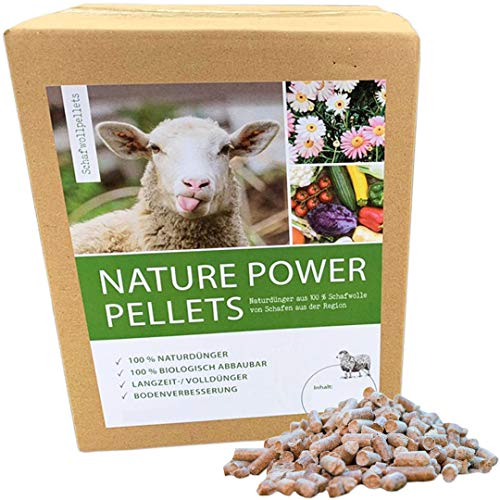 Nature Power Pellets 100% Schafwollpellets 2500g / 2,5kg Biologischer Naturdünger Universal Obstdünger Pflanzendünger Gemüsedünger Zierpflanzendünger Langzeitdünger Kräuterdünger 90485
