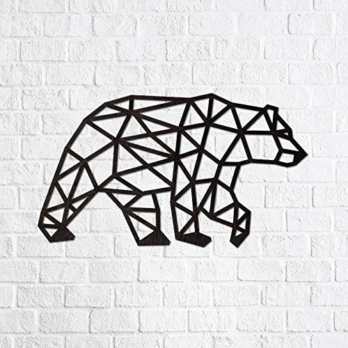 EWA Eco-Wood-Art Bear EWA EcoWoodArt Holzpuzzles Design-Polygonales Puzzle des Bären-Souvenir, Geschenk, Küche, Wohnkultur, Interieur, Schwarz, Large