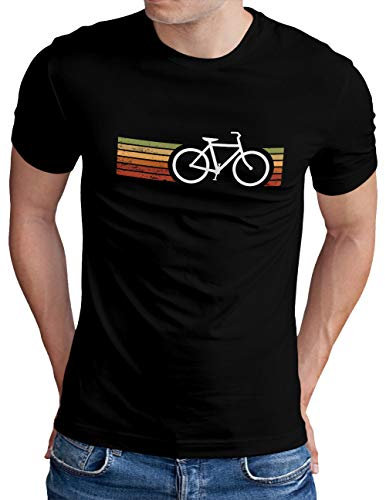 OM3® Retro Bicycle T-Shirt - Herren - Cycling Cyclist Biking Fahrrad Radfahrer - Schwarz, L