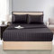 Satin-Seiden-Bettwäsche, Queen-Size-Bettwäsche, schwarz, weich, kühlend, tief, hypoallergen, knitter- und lichtbeständig, 4-teilig, gestreift