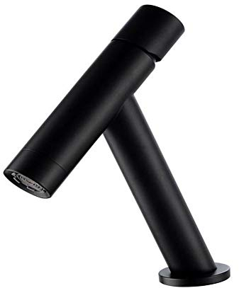 Wasserhahn Bad Waschtischarmatur, Schwarz Modern Messing Einloch Mischbatterie, Kaltes Und Heißes Wasser Vorhanden, Geeignet Für Badezimmer Und Waschbecken, Einhand-Waschtischbatterie, Badarmatur