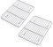 HaWare Juego de 2 rejillas de enfriamiento de 100% acero inoxidable grueso rejilla de horno rectangular para hornear freír enfriar asar 215 x 16 x 2 cm saludable y duradera apta para lavavajillas