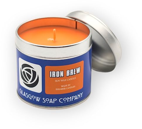 Iron Brew Candle, Soy Wax, 40 hour burn, made by Shearer Candles for Glasgow Soap Company
