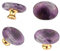 uulu 4 Stück Natürlich Stein Knöpfe Ziehgriffe Art-Deco knopfgriffe Messing knopf Möbelgriff Möbelknopf für Home Decorating Schubladengriffe mit Schrauben (Amethyst)