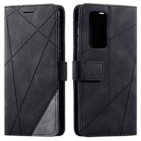 SONWO Cover per Huawei P40, Flip Caso in PU Pelle Case Cover Portafoglio Custodia per Huawei P40, [Kickstand] [Slot per Schede], Nero