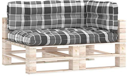 Tidyard Palettensofa Auflagen 3 Stk.Garten-Palettensofa Sofakissen Kissen, Palettenkissen Palettenpolster Sitzkissen Palettenauflage Sitzpolster Rückenkissen Seitenkissen Mit grauem Karomuster