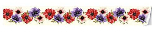 Tapetenbordüre selbstklebend lila Badezimmer Wohnzimmer Küche Abnehmbare Taille Wandtattoo Wasserdicht Bodenleiste PVC Dekorative Bordüre 10cmX300cm