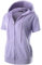 GIVON Womens Slim Fit Zip Up Hoodie Short Sleeve Thin Jacket Full Zip Sweatshirt with Plus Size, Dcf256-lavender, Medium