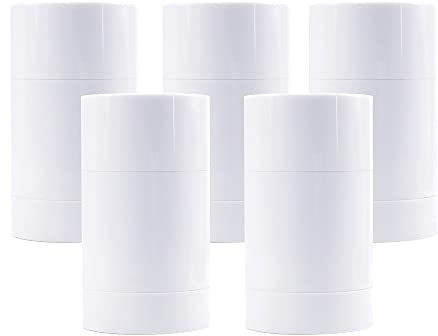 50ML Weiß Twist-up Deo Tube Container Leere Kunststoff Runde Form Unterlippe Balsam Tubes Deodorant Tube Für DIY Reisen(5Pcs)