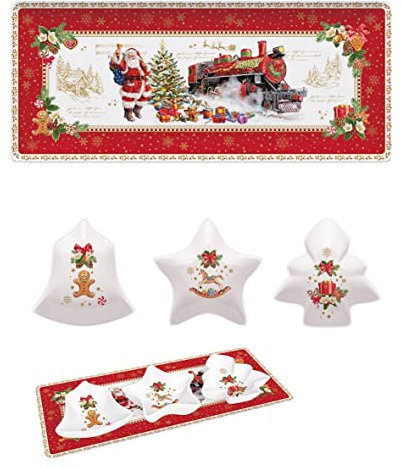 EASY LIFE Piatto con 3 Ciotole Christmas Memories