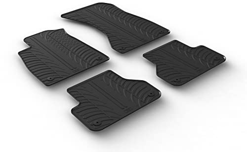 AROBA GL0703 Design Gummi Fußmatten kompatibel mit Audi A5 Sportback, S5 Sportback (F5) ab BJ. 09.2016> erhöhter Rand 4 TLG Farbe Schwarz Gummimatten Automatten passgenau