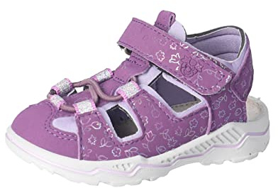 PEPINO Ricosta Mädchen Sandalen Gery,Kinderschuhe,WMS:Mittel,Outdoorsandalen,Halbschuhe,Klettverschluss,Cassis/Lavendel (390),25 EU