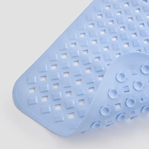 Cladore | Non Slip Bath Mat for Tubs | Vinyl Bathtub Mat for Kids and Baby | Large Shower Mat | Blue with Diamond Pattern