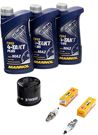 Wartungspaket Öl 3L + Ölfilter + Zündkerzen für Suzu ki SV 650 SV650 WVBY Baujahr 2003-2006