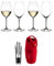 Riedel Bicchieri da vino bianco e champagne, confezione da 4 pezzi, con portabottiglie e versatore per vino con tappo (4 articoli)
