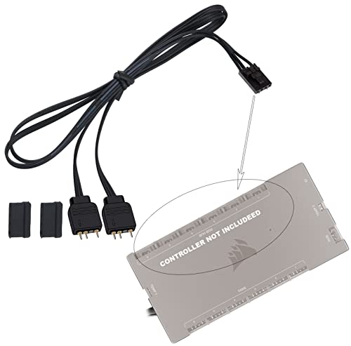 airgoo 4-poliges Adapterkabel für Corsair Lighting Node CORE Corsair Commander Core XT, konvertiert auf 5 V 3-poligen ARGB-Stecker (5 V, GND), Anschluss an alle 5 V 3-poligen ARGB-Gehäuselüfter