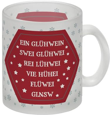 Glas Tasse mit Glühwein Motiv