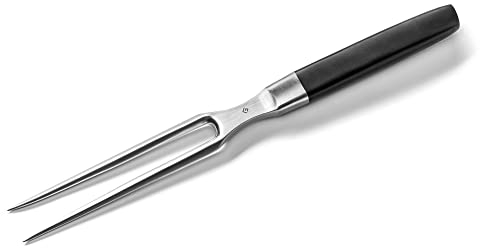 Forgast Stabstahl Schnitzgabel | Fleischgabel | Fleisch Serviergabel | Servier Grillgabel | Bratengabel | Tranchiergabel | Gabel mit zwei Zinken | für Grill, Küche, Truthahn, Braten, Abendessen