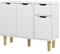 Panana Sideboard Living Room Storage Cabinet with 2 Doors 2 Drawers Wooden Side Cabinet (White)
