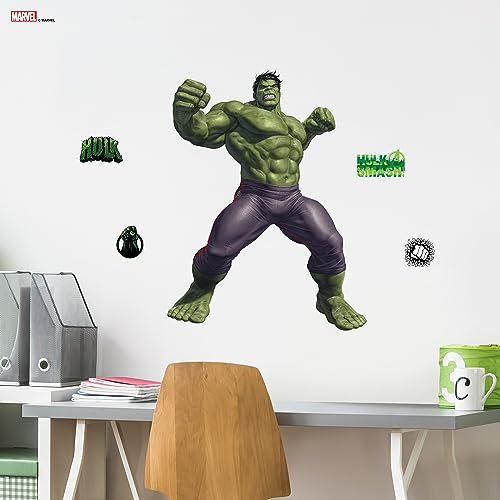 Wall Palz Marvel The Incredible Hulk Wandaufkleber – Hulk Wanddekoration mit 3D Augmented Reality Interaktion – 63,5 cm Hulk-Aufkleber – Marvel Legends Raumdekor