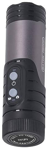 1080P Motorcycle Helmet Camera for Outdoor Sports, Mini WiFi Sports DV Action Video Camera, Anti Shake and Waterproof Flashlight Camera for Cycling, Climbing, HIking (Dark Gray)