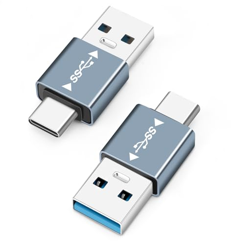 Seminer USB 3.1 Stecker auf USB C Stecker Adapter (2er Pack), USB A auf USB C Stecker, 10G Datenübertragung für Smartphone, Tablet, Laptop, Powerbank