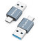 Seminer USB 3.1 Stecker auf USB C Stecker Adapter (2er Pack), USB A auf USB C Stecker, 10G Datenübertragung für Smartphone, Tablet, Laptop, Powerbank
