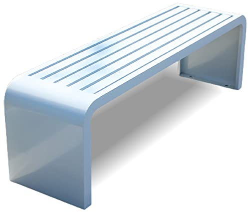 ETKIN Gartenbank Metall, 2-12 Sitzer Sitzbank, Gartenbank Wetterfest, Gartenbank Ohne Lehne, Parkbank bis 225kg belastbar, Terrassenbank für Garten, Balkon, Terrasse,Rot,180x40x45cm