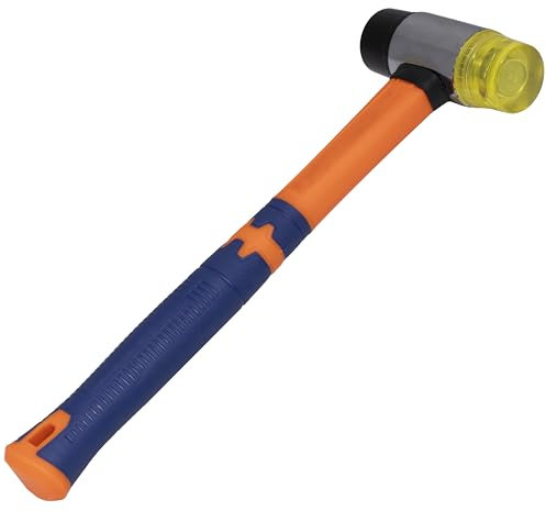 AERZETIX - C68517 - Martello maglio morbida a doppia faccia con testa in gomma e plastica - strumento per piastrelle falegname ebanista legno superficie delicato colpo