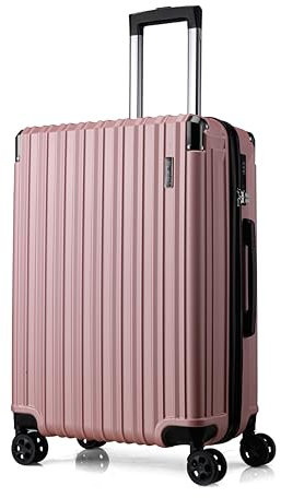 FLIEE Medium Suitcase Hard Shell | Lightweight Suitcase | Aluminum Telescopic Handle | TSA 3 Digit Combination Lock | 4 Dual Spinner Wheels. (Rose, Medium 24)