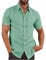 AEGJEGVD Linen Shirts Men Short Sleeve Button Down Casual Shirts Summer Hawaiian Lapel Blouses Cotton Linen Shirt Regular Fit Holiday Beach Shirt Solid Henley Shirt with Pocket UK Size 8-22 Clearance