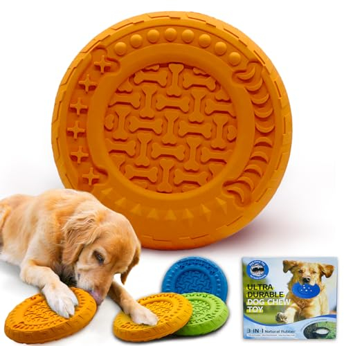 TFSZE Hundespielzeug, unverwüstliches Hundespielzeug, bissfest, Zahnreinigungsstab aus Gummi für kleine und mittelgroße Hunde, Kauspielzeug aus Gummi (Orange)