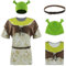 AYYOHON Grünes Oger-Shirt, Kostüm, Hüte, Ohren, Filmfigur, Outfit, Cosplay, Prinzessinnen-Kostüm, Comicon-Kleid, für Erwachsene, Halloween, Größe XXL