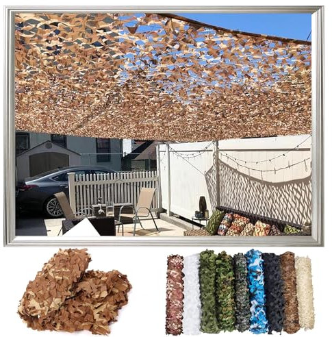 Red de Camuflaje Sombra,para Decoración,Caza,Camp, Fotografía,Versátil/Duradera,Malla Camuflaje Militar para Refugio Ocultación Protección Solar Decoración de Cortina Techo Valla,Decoración De Fiesta