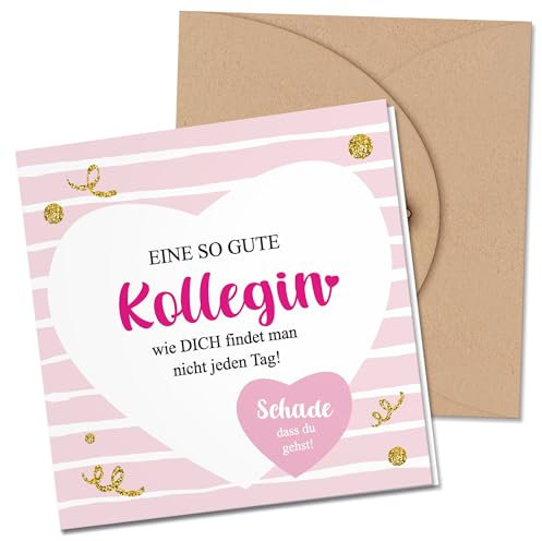 Premium Abschiedskarte Kollegen Klappkarte Karte Ruhestand mit Umschlag - Rente Grußkarte, Abschiedsgeschenk Jobwechsel Kollegin Frau Freunde Abschied Glückwunschkarte kleine Geschenke(13.5x13.5cm)